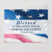 詩篇33:12節 アメリカ合衆国の国旗 ポストカード (正面)