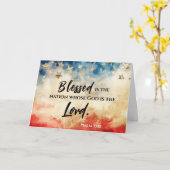 詩篇33:12節 アメリカ合衆国の国旗 聖書 カード (黄色い花)