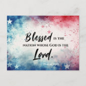 詩篇33:12節 アメリカ合衆国の国旗 聖書 ポストカード (正面)