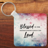 詩篇33:12賛美は国の聖句である キーホルダー (正面)