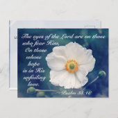 詩篇33:18彼の絶え間ない愛の中の希望、聖なる書物、 経典 ポストカード (正面/裏面)