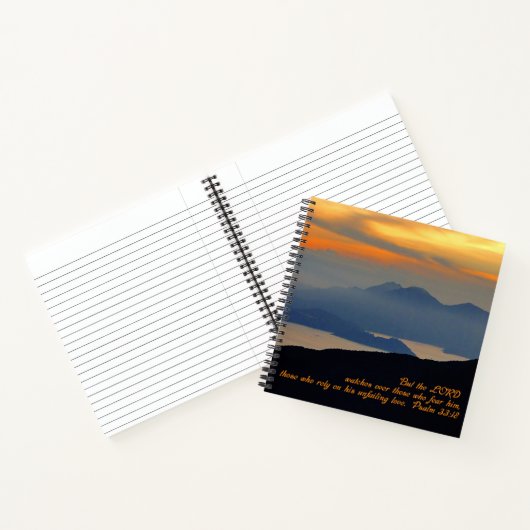 詩篇33:18 感動的 ノートブック (内部)