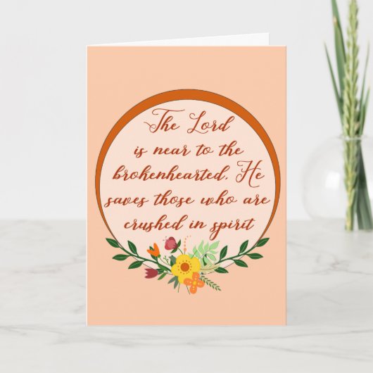 詩篇34節、主は失恋の者に近い カード (正面)