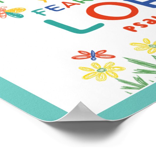 詩篇34:11かわいい聖書の聖句子供へ ポスター (角)