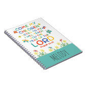 詩篇34:11 子供向けの可愛い聖書の詩 ノートブック (右側)