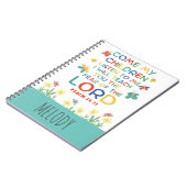 詩篇34:11 子供向けの可愛い聖書の詩 ノートブック (左側)