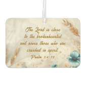 詩篇34:18主は心の兄弟なる聖書に近い カーエアーフレッシュナー (裏面)