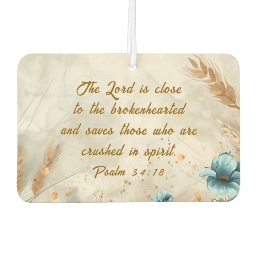 詩篇34:18主は心の兄弟なる聖書に近い カーエアーフレッシュナー (正面)