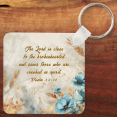 詩篇34:18主は心の兄弟なる聖書に近い キーホルダー (裏面)