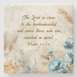 詩篇34:18主は心の兄弟なる聖書に近い ストーンコースター