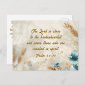 詩篇34:18主は心の兄弟なる聖書に近い ポストカード (正面/裏面)