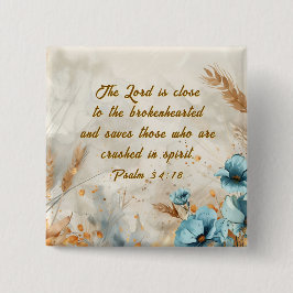 詩篇34:18主は心の兄弟なる聖書に近い 缶バッジ