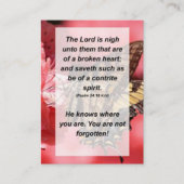 詩篇34:18 主は心の痛む者 エンクロージャーカード (正面)