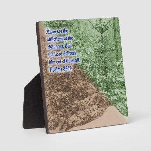 詩篇34:19 フォトプラーク (正面)