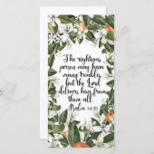 詩篇34:19，水彩聖書のブックマーク (正面/裏面)