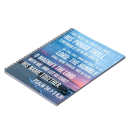 詩篇34:1-3わたしは常賛美に主主を行う ノートブック (左側)