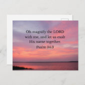 詩篇34:3ああ、わたしとともに主を拡大しなさい ポストカード (正面/裏面)