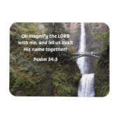 詩篇34:3ああ、わたしとともに主を拡大しなさい マグネット (横)