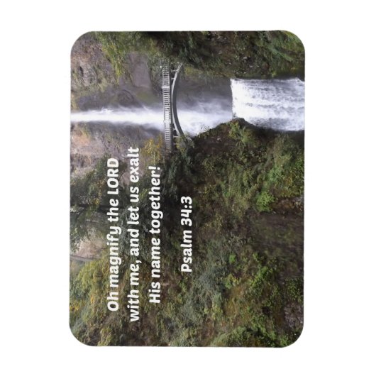 詩篇34:3ああ、わたしとともに主を拡大しなさい マグネット (縦)