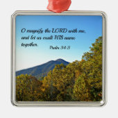 詩篇34:3主を私と共に拡大するために… メタルオーナメント (正面)