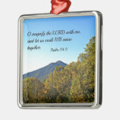 詩篇34:3主を私と共に拡大するために… メタルオーナメント (左)