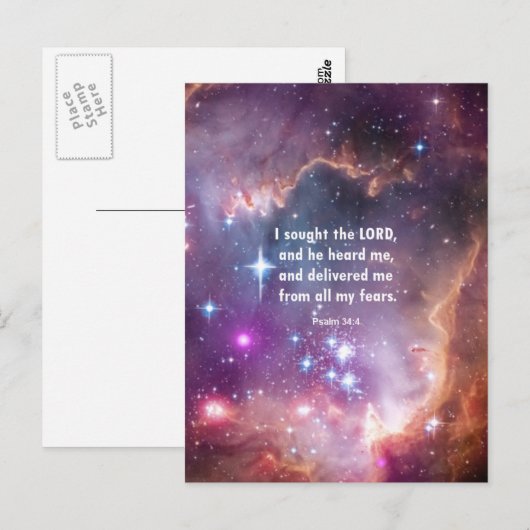 詩篇34:4 ポストカード (正面/裏面)