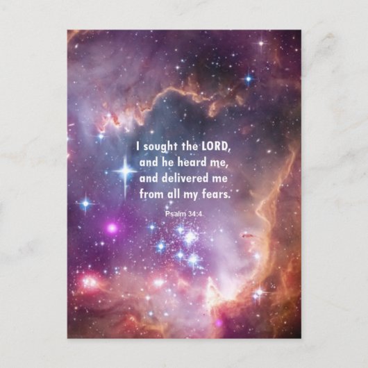 詩篇34:4 ポストカード (正面)