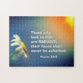 詩篇34:5彼を仰ぐ者は輝く聖書である ジグソーパズル (横)