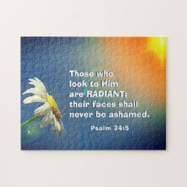 詩篇34:5彼を仰ぐ者は輝く聖書である ジグソーパズル