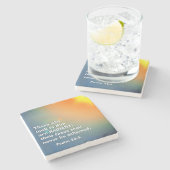 詩篇34:5彼を仰ぐ者は輝く聖書である ストーンコースター (横)