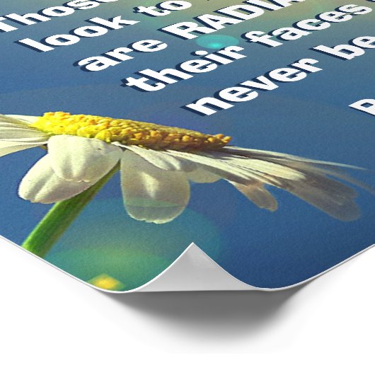 詩篇34:5彼を仰ぐ者は輝く聖書である ポスター (角)