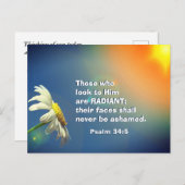 詩篇34:5彼を仰ぐ者は輝く聖書である ポストカード (正面/裏面)