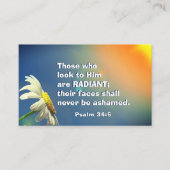 詩篇34:5彼を仰ぐ者は輝く聖書である 名刺 (正面)