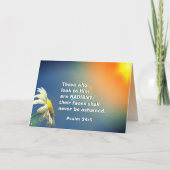 詩篇34:5 彼を見つめる者は輝く 聖書 カード (正面)