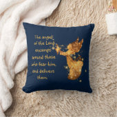 詩篇34:7主エンカンパの天使のまわりに クッション (ブランケット)