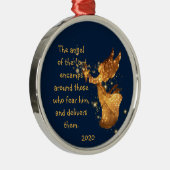 詩篇34:7主エンカンパスの天使メタメのまわりにタ メタルオーナメント (右)