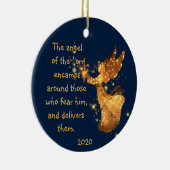 詩篇34:7主エンカンファスカーの天使のまわりに節 セラミックオーナメント (右)