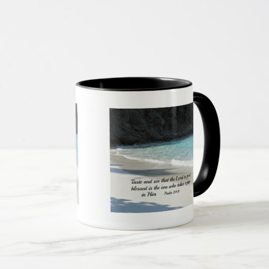 詩篇34:8主が良いことを見て味わい… マグカップ (正面右)