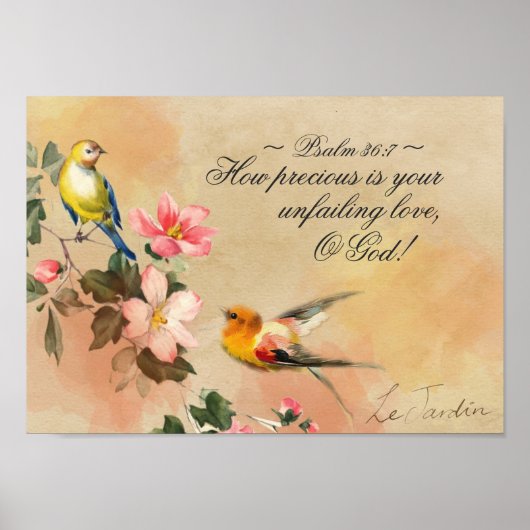 詩篇36:7あなた大切の絶え間ない愛は ポスター (正面)