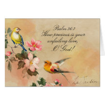 詩篇36:7神への愛の絶え間ないカード