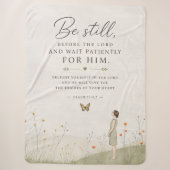 詩篇37編 クリスチャン Be Still and Wait Patiently シェルパブランケット (正面)