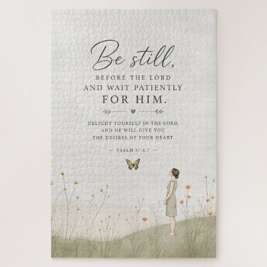 詩篇37編 クリスチャン Be Still and Wait Patiently ジグソーパズル (縦)