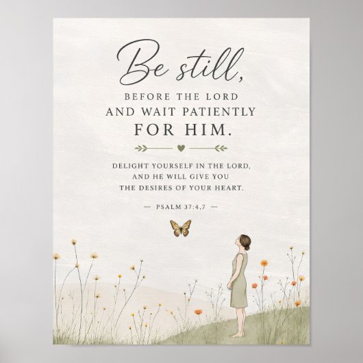 詩篇37編 クリスチャン Be Still and Wait Patiently ポスター (正面)