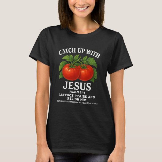 詩篇374信仰面白いクリスチャンTシャツイエスについていく Tシャツ (正面)