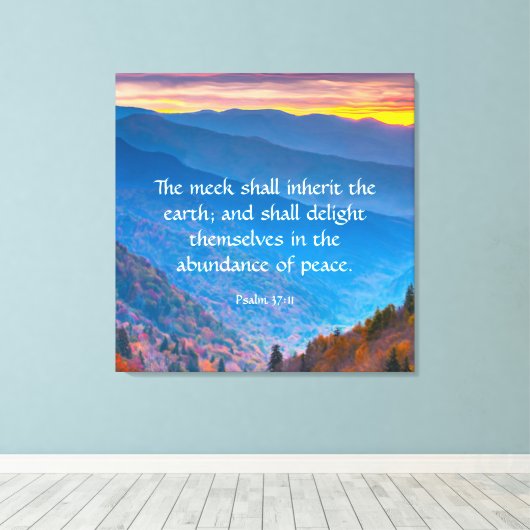 詩篇37:11 キャンバスプリント (インサイチュ (ウッドフロア))
