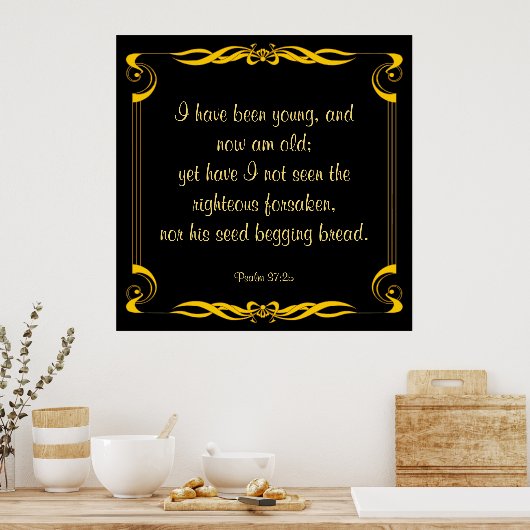 詩篇37:25 ポスター (キッチン)