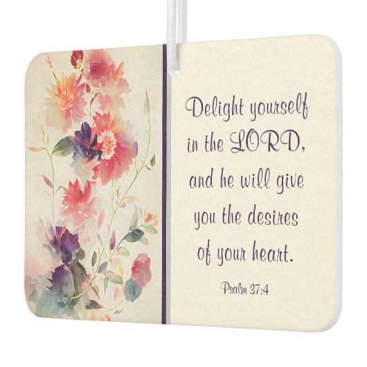 詩篇37:4主のフローラで自分自身を喜ばせる カーエアーフレッシュナー (左)