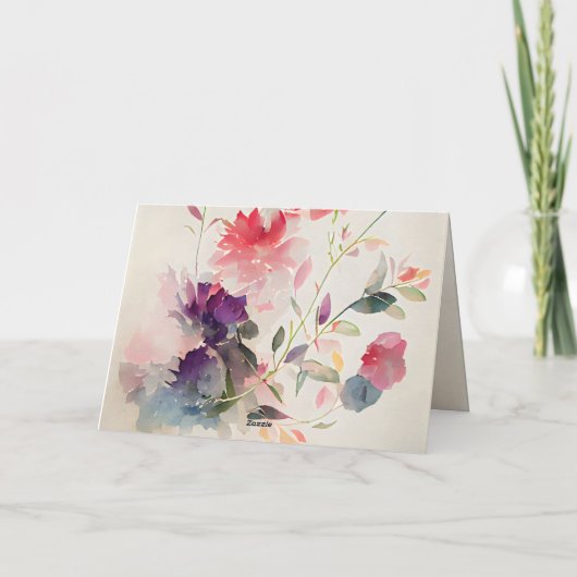 詩篇37:4主のフローラで自分自身を喜ばせる カード (裏面)