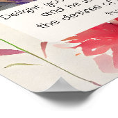 詩篇37:4主のフローラで自分自身を喜ばせる ポスター (角)