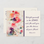 詩篇37:4主のフローラで自分自身を喜ばせる ポストカード (正面/裏面)